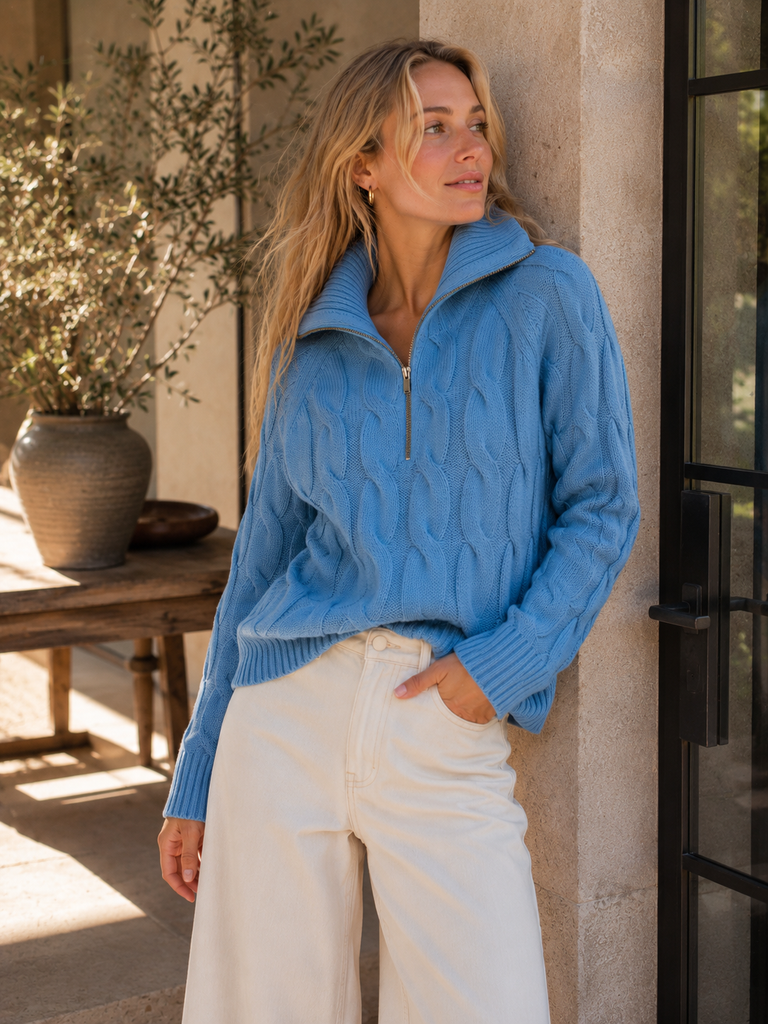MARK&LONA ニットSwingin'NubbyCrewSweater KINROSS LOCH ZIP SWEATER – CARABELLA / Oakmont