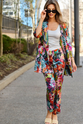 ESTELLE & FINN WATERCOLOR FLORAL PANT