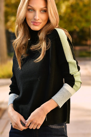 LISA TODD HIGH SPIRITS ONYX TURTLENECK SWEATER