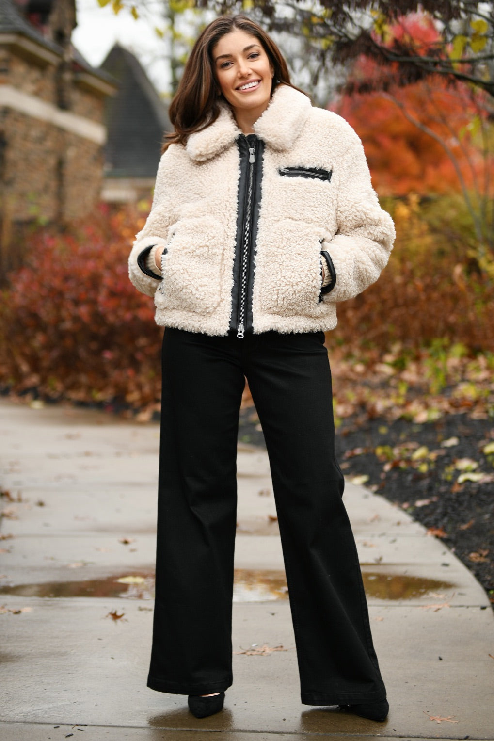 SAVE THE DUCK CURLY FAUX FUR JACKET