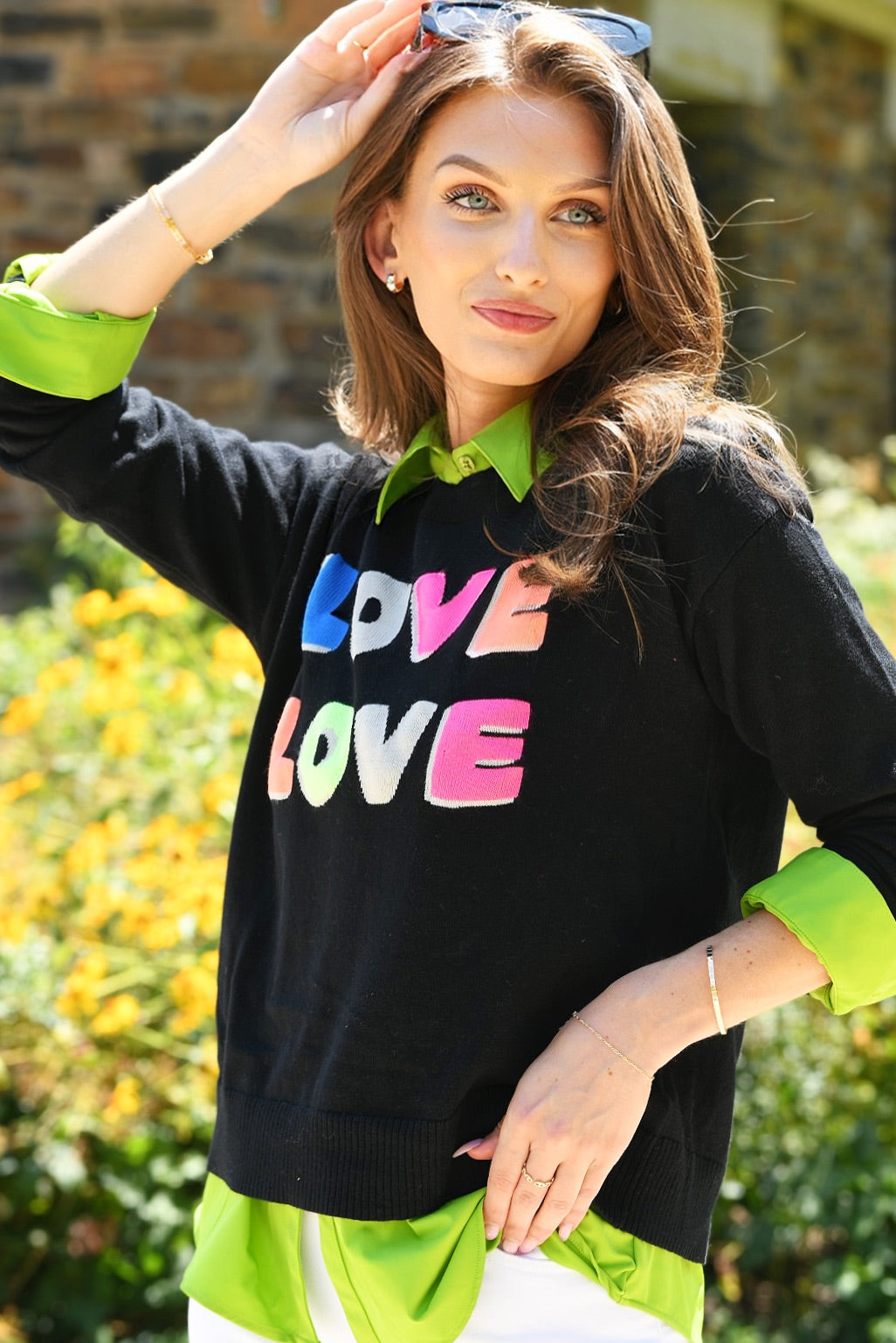 LISA TODD LOVE LOVE BLACK SWEATER