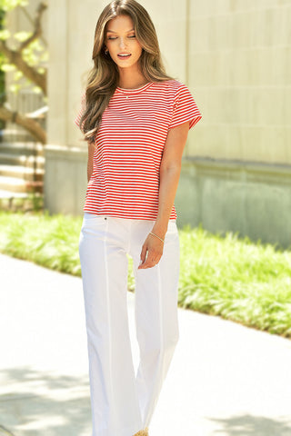 J. SOCIETY TOMATO STRIPE TEE