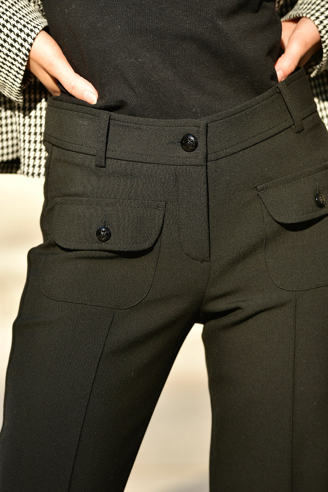 CAMBIO FARAH DOUBLE POCKET BLACK PANT