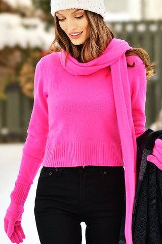 BRODIE EMILIA PINK CREW NECK SWEATER