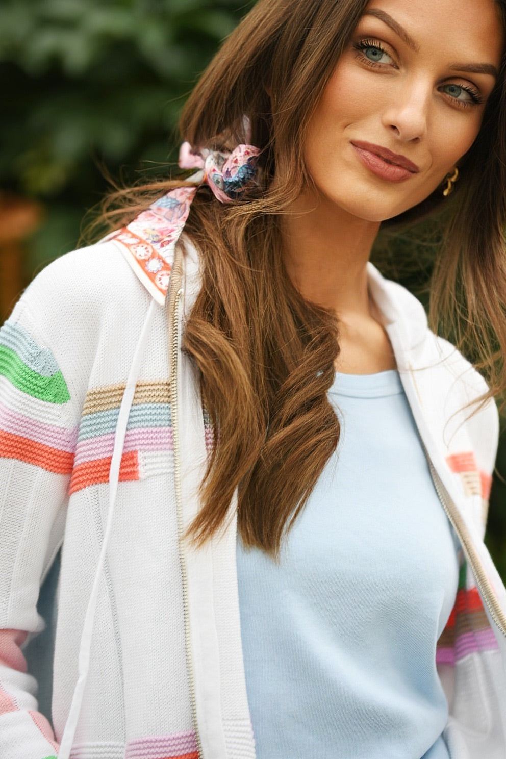 ZAKETT & PLOVER STRIPE ZIP HOODIE