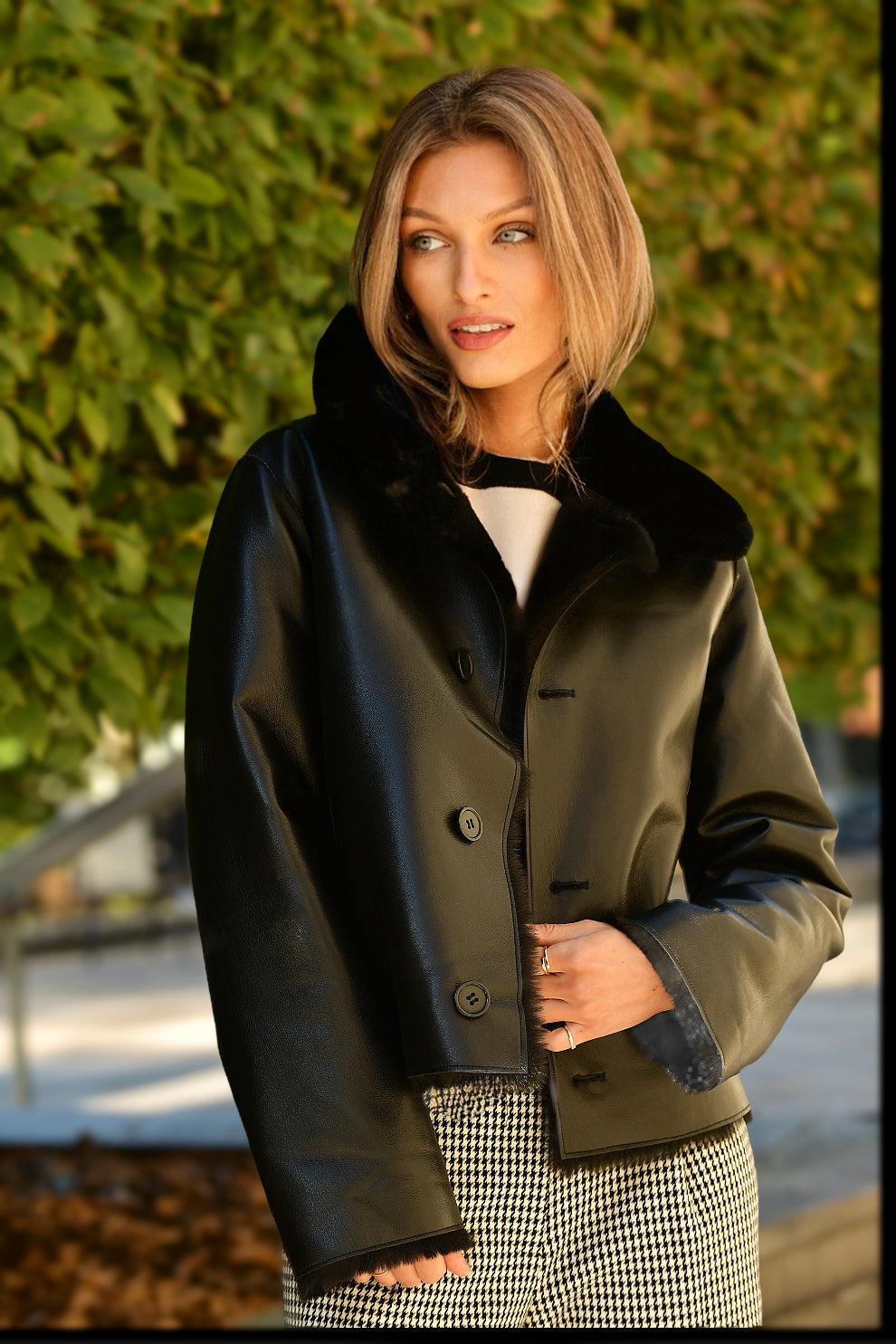 GENERATION LOVE REVERSIBLE FAUX FUR SHEARLING JACKET