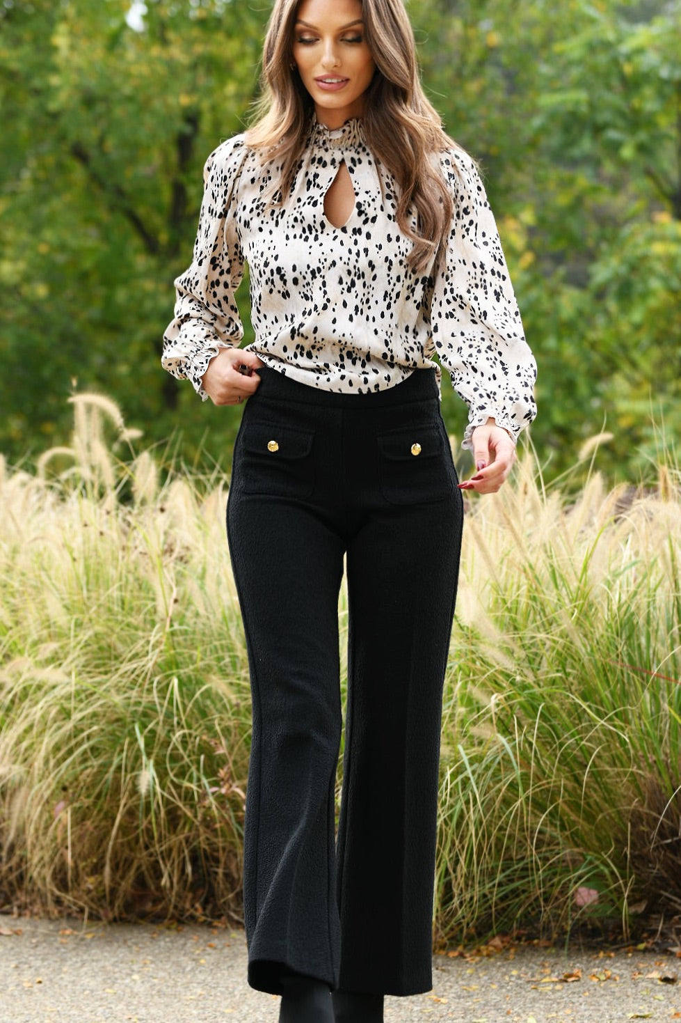 CAMBIO PATCH POCKET BOUCLE PANT