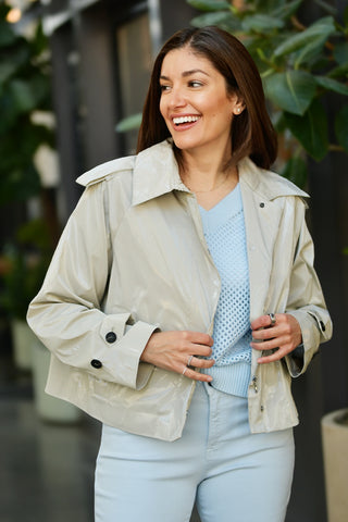 SAVE THE DUCK GAIA BEIGE RAINCOAT