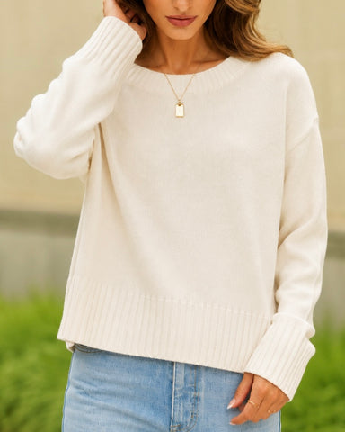 ARCHER ECRU CREW NECK SWEATER