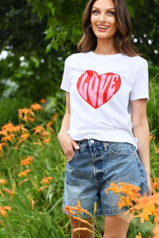 LISA TODD HELLO LOVE WHITE TEE