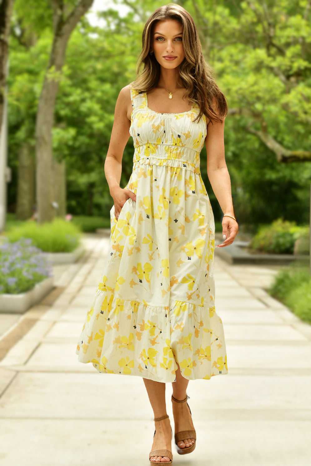 RAILS TOSSED DAFFODIL DRESS