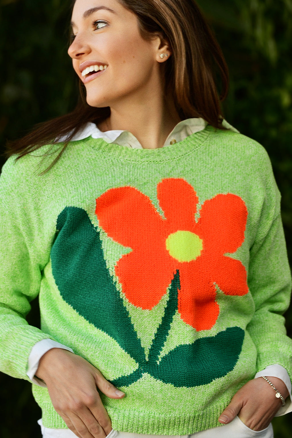 LISA TODD BEL FIORE  FLOWER SWEATER