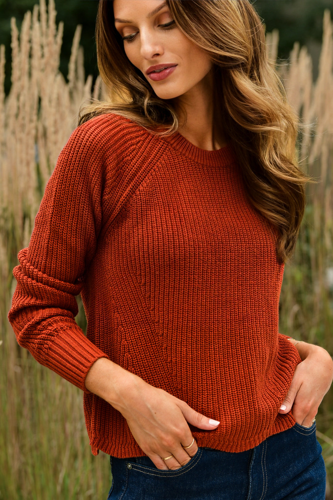 AUTUMN CASHMERE COTTON CINNAMON SWEATER