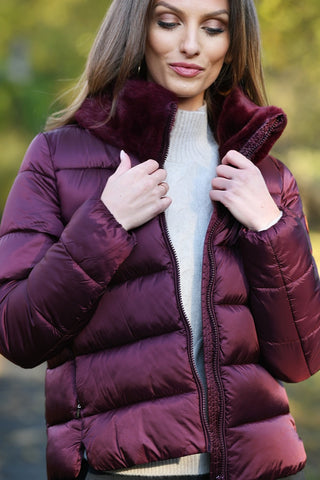 SAVE THE DUCK WINE RED COAT