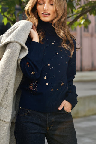 BRODIE CELESTIAL NAVY SWEATER
