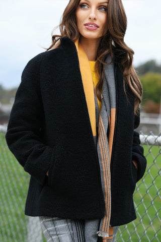 CINZIA ROCCA BLACK ALPACA COAT