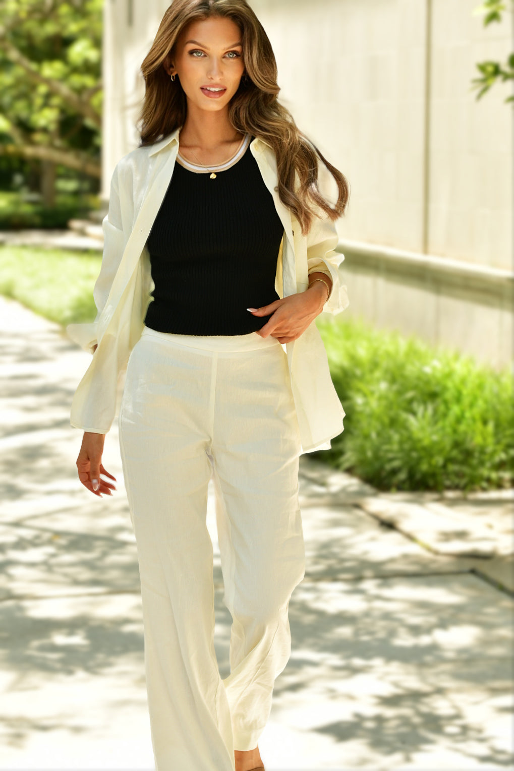 ESTELLE & FINN IVORY POCKET SHIRT