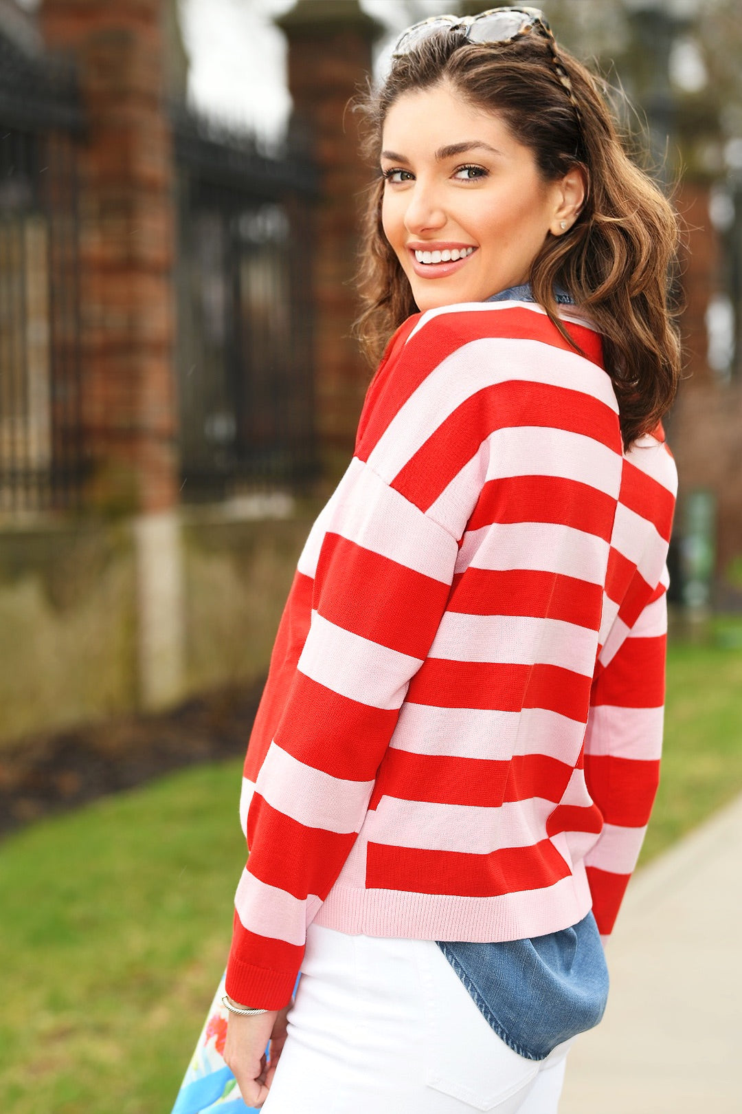 KOKUN PINK COLORBLOCK SWEATER