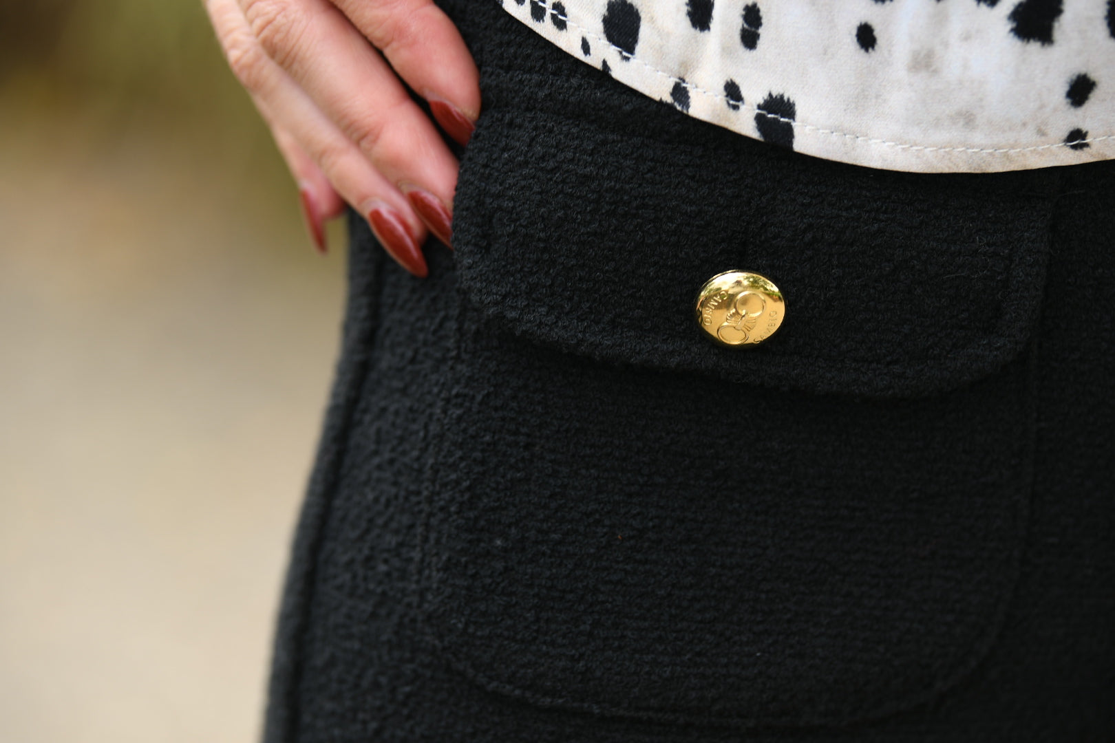 CAMBIO PATCH POCKET BOUCLE PANT