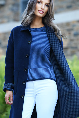 ELLIOTT LAUREN REVERSIBLE CAR COAT