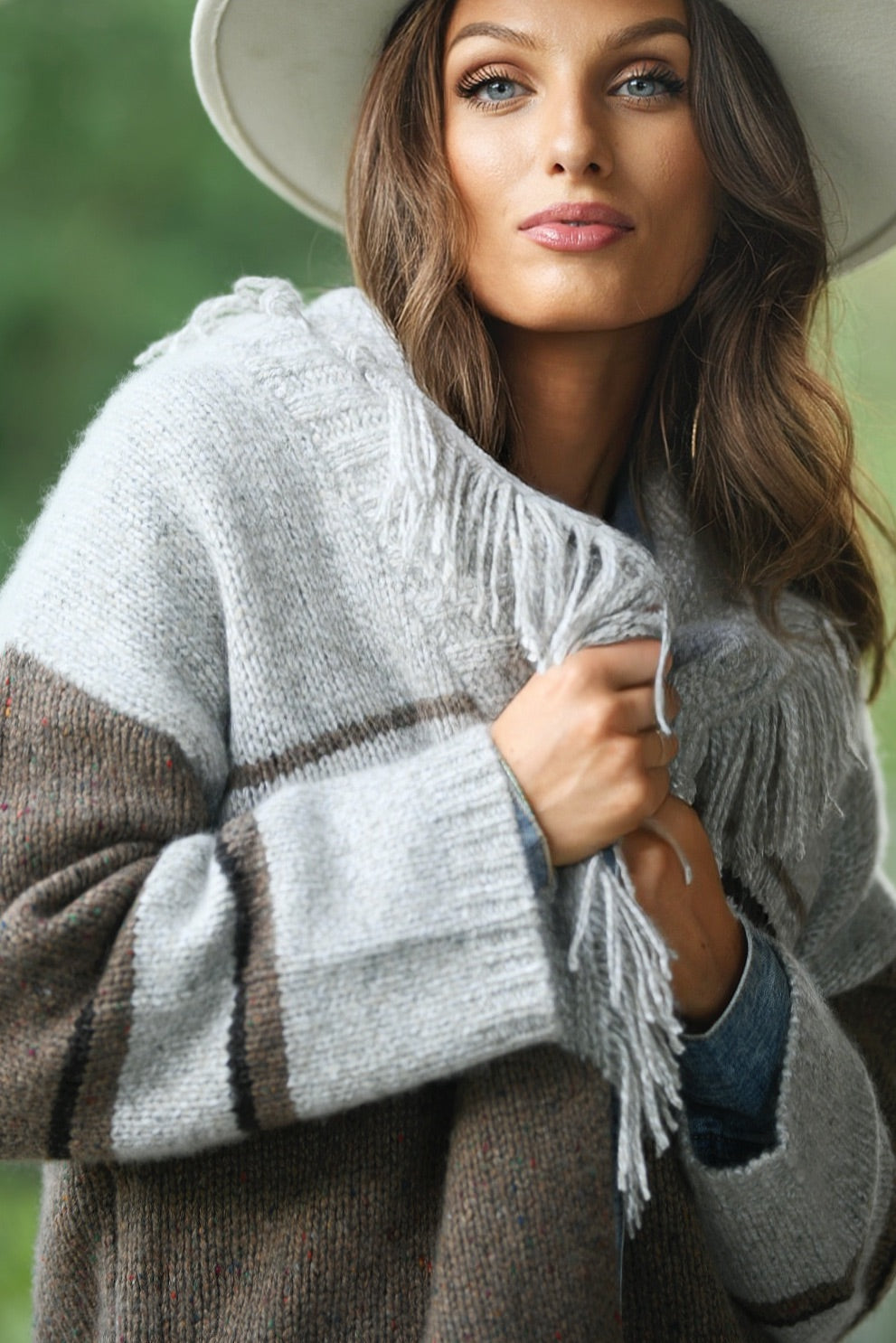 AUTUMN CASHMERE SOUTHWEST FRINGED CARIDGAN