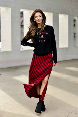 BELLA DAHL PLAID SKIRT