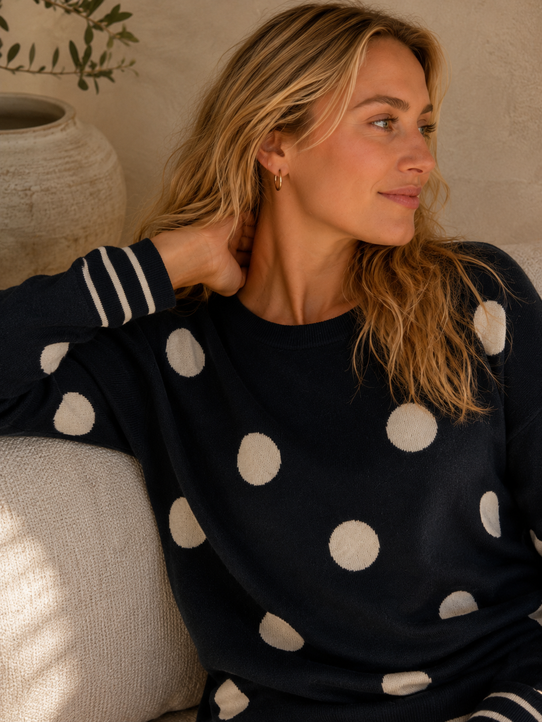 J. SOCIETY SILVER DOT CREW NECK SWEATER