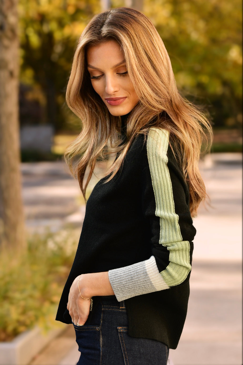 LISA TODD HIGH SPIRITS ONYX TURTLENECK SWEATER