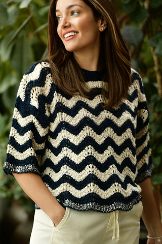 AUTUMN CASHMERE ZIGZAG SWEATER