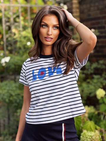 SUNDRY L❤️VE STRIPE TEE