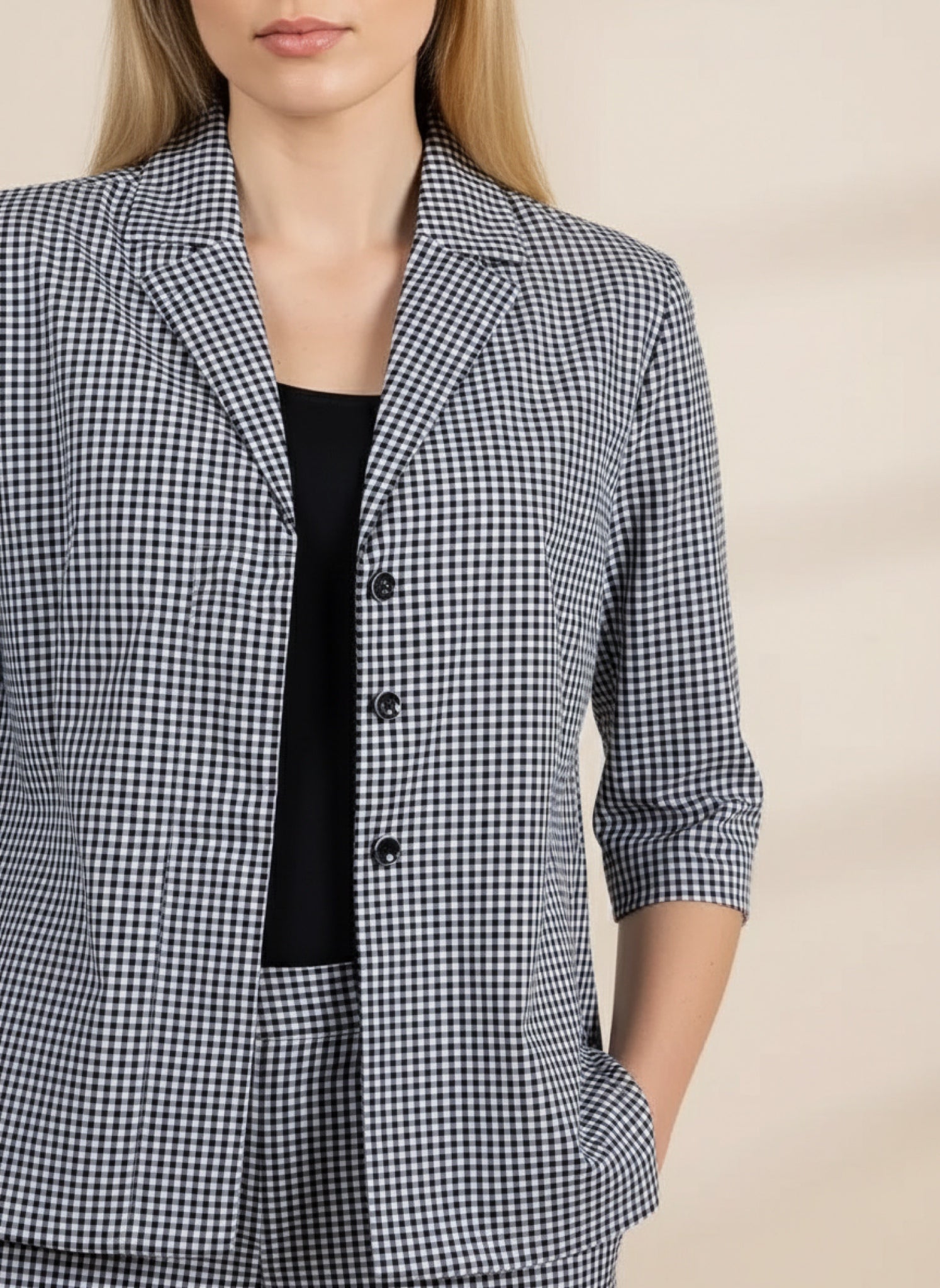 ELLIOTT LAUREN BLACK AND WHITE GINGHAM SHIRT