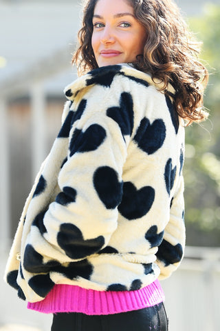 LISA TODD LOVE SHAG HEART SNAP JACKET