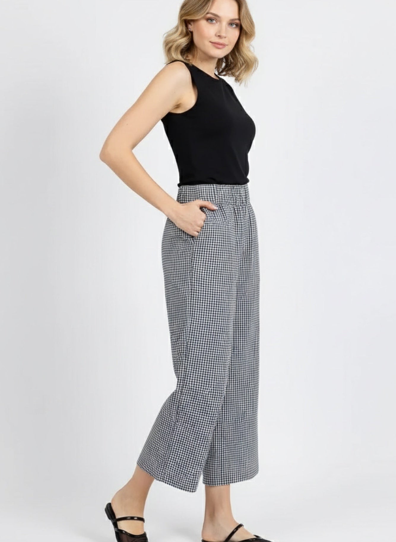 ELLIOTT LAUREN BLACK AND WHITE GINGHAM PANT