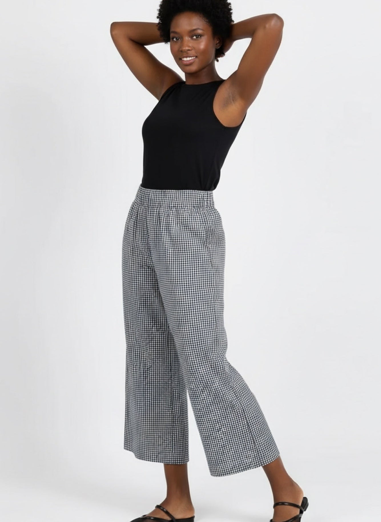ELLIOTT LAUREN BLACK AND WHITE GINGHAM PANT