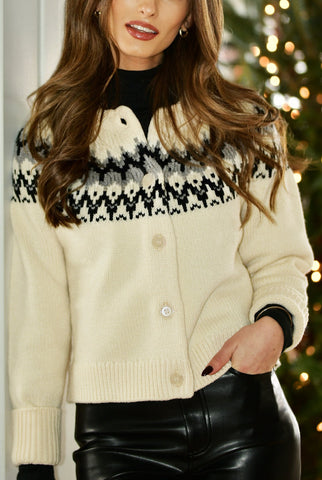 ELEVEN ELEVEN FAIRISLE KANE WAX CARDIGAN