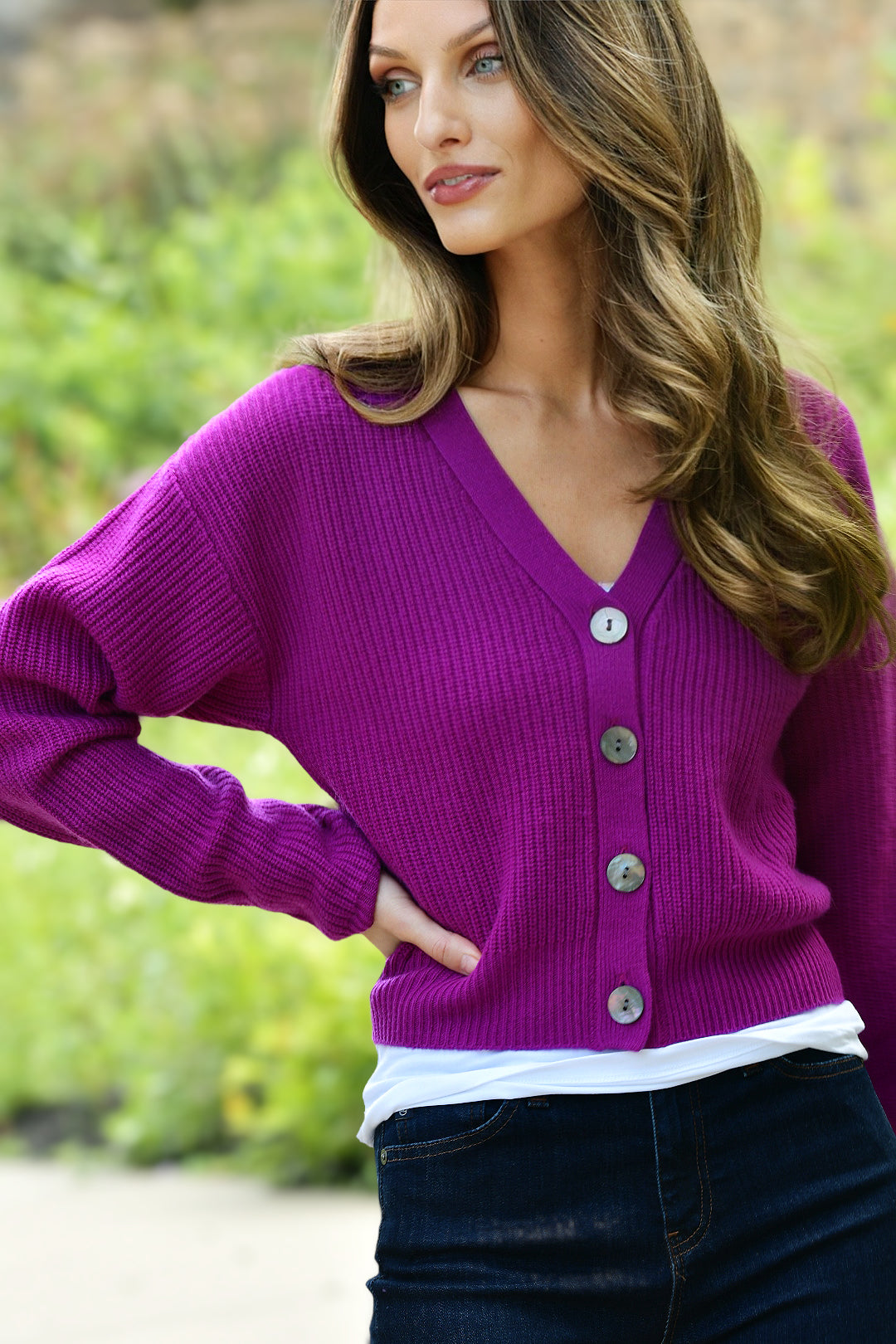 COLORUSH BERRY CARDIGAN