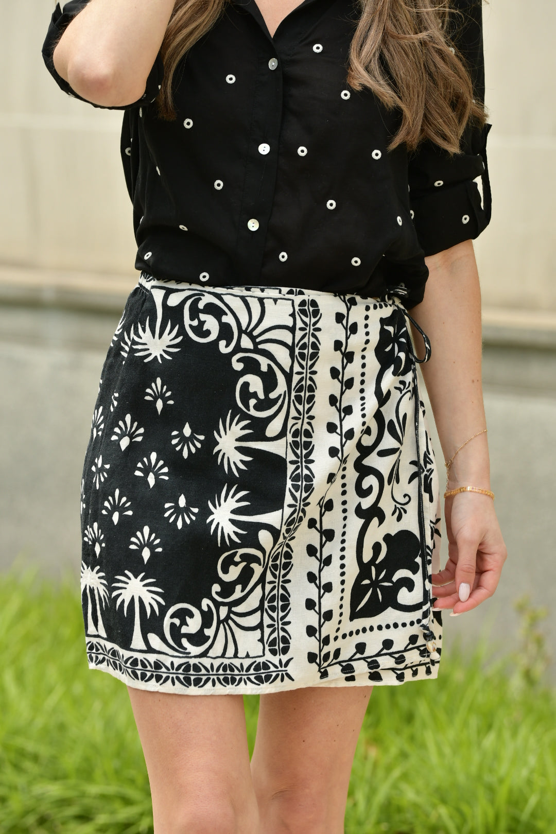 BELLA DAHL TROPICAL PRINT SKIRT