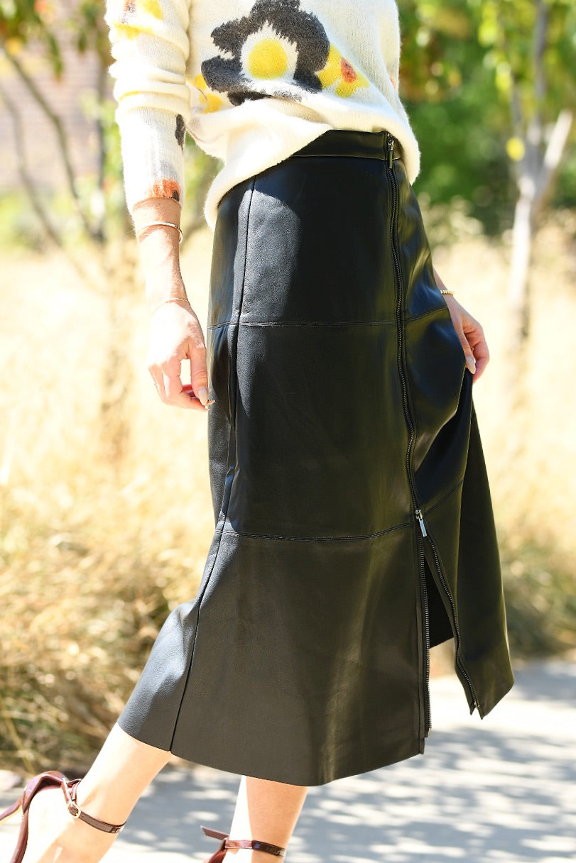 ELLIOTT LAUREN FAUX LEATHER SKIRT