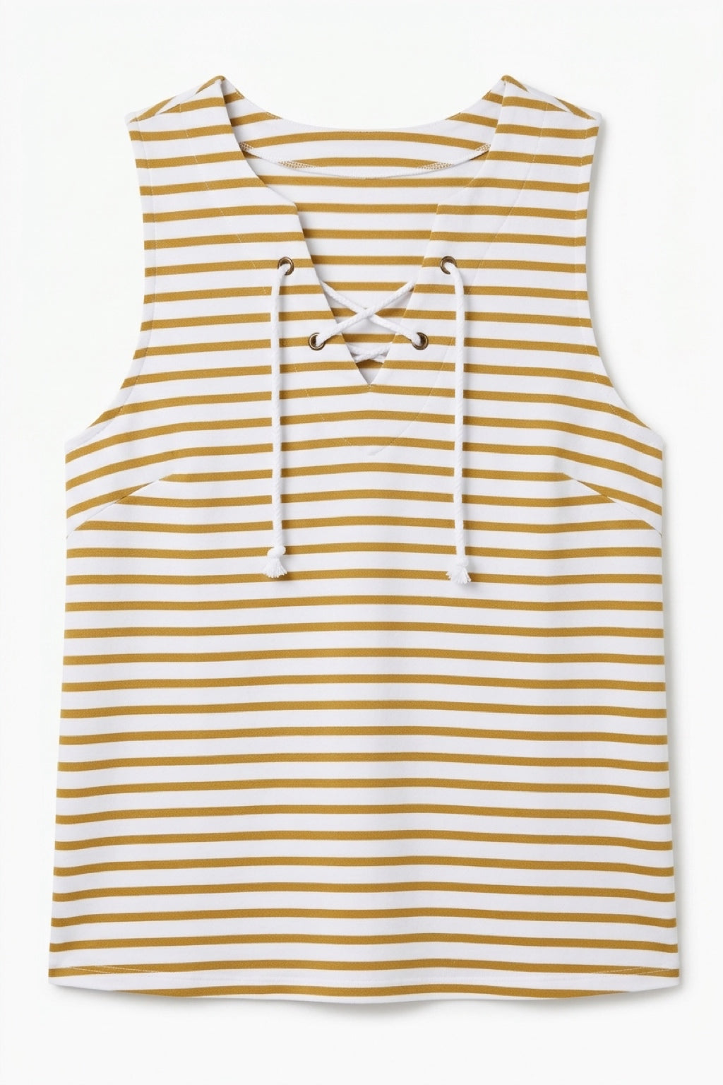 LILLA P STRIPE TIE BURLAP TEE