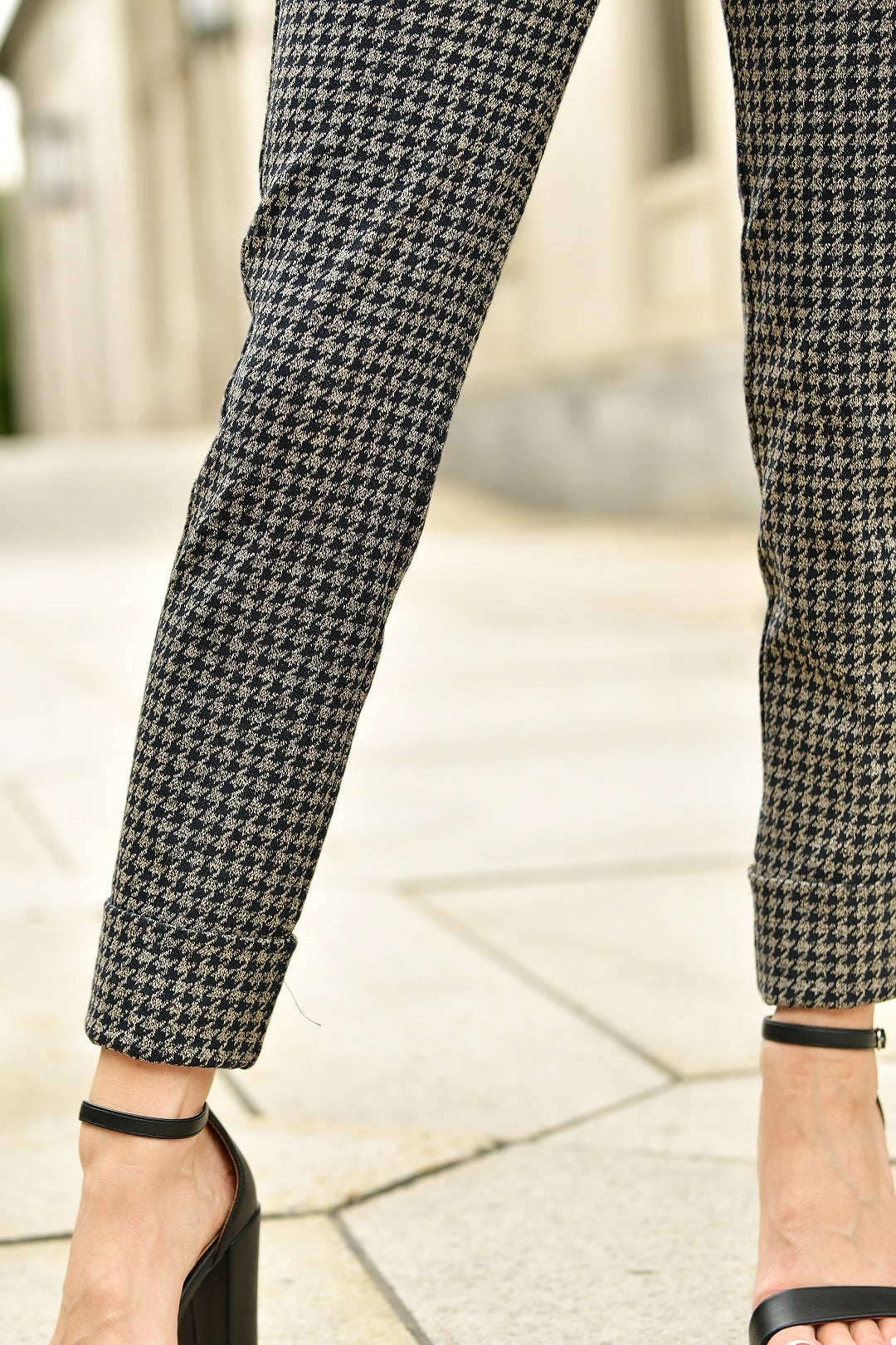 AVENUE MONTAIGNE HOUNDSTOOTH PANT