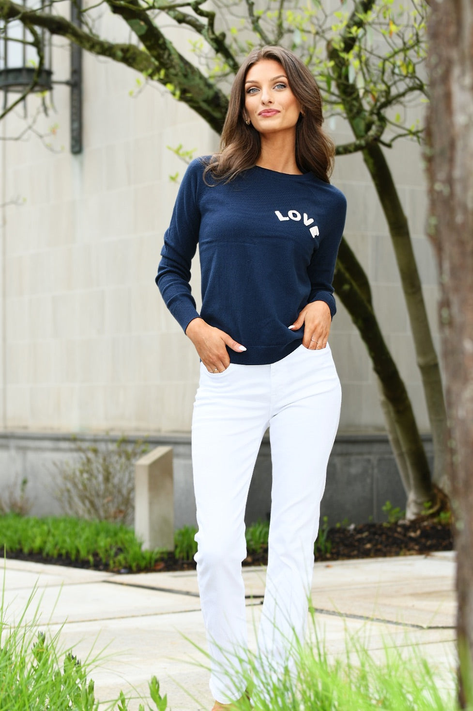 J. SOCIETY NAVY LOVE 💗 SWEATER