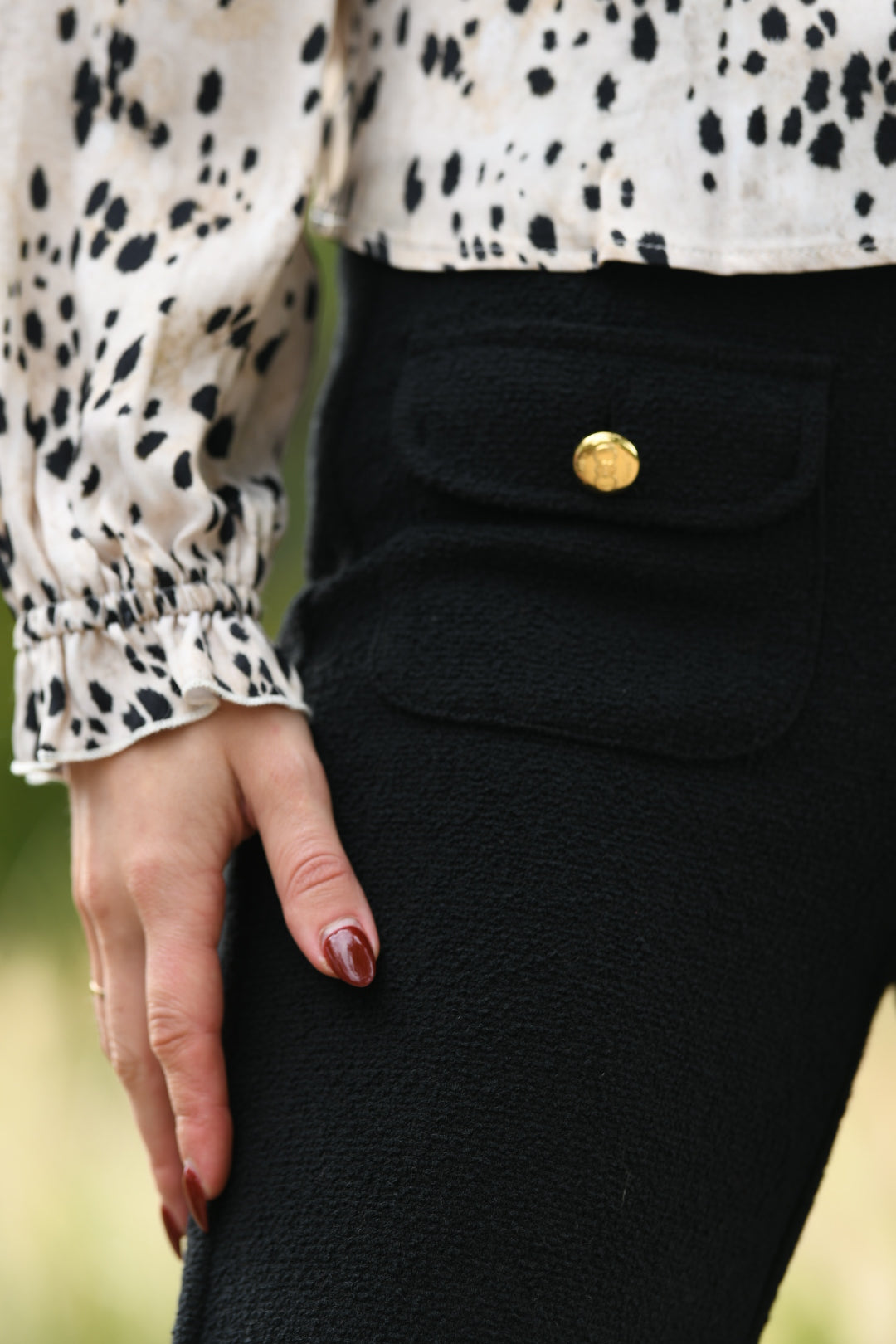 CAMBIO PATCH POCKET BOUCLE PANT