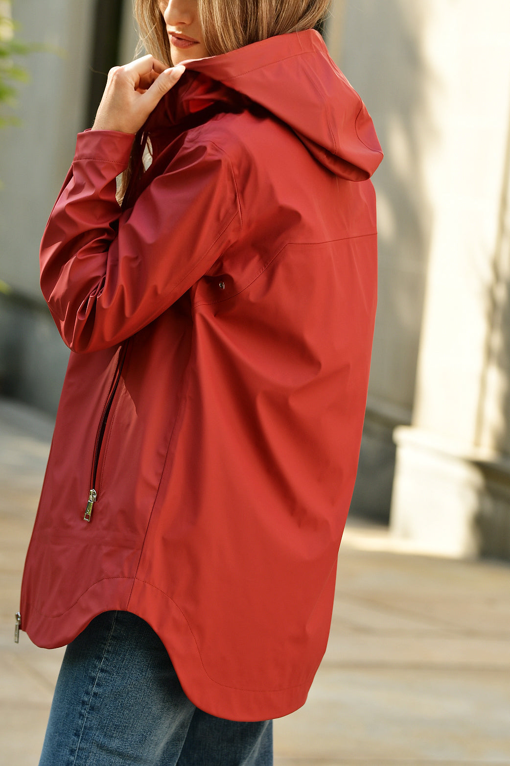 NIKKI JONES CHERRY RAINCOAT