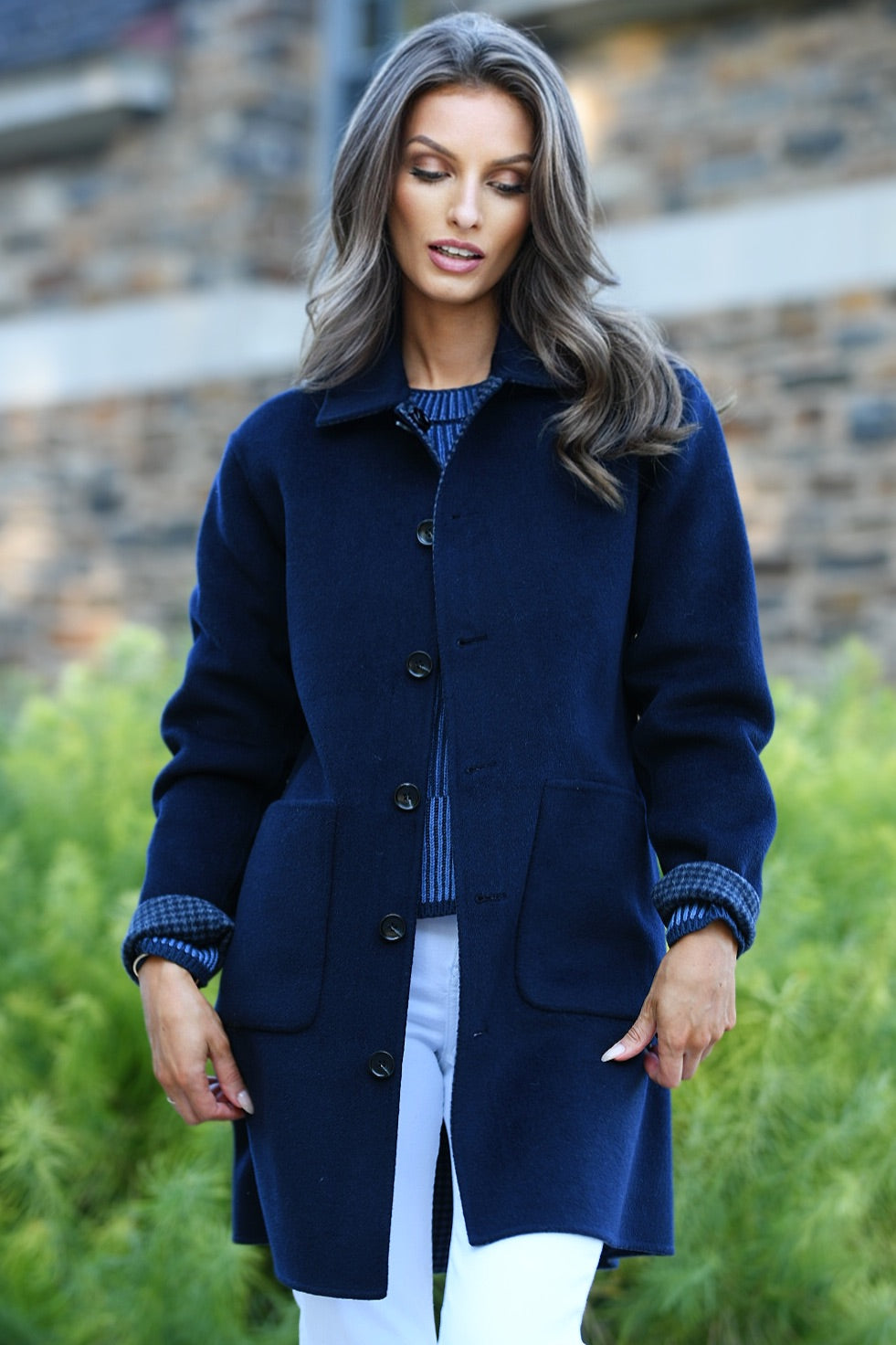 ELLIOTT LAUREN REVERSIBLE CAR COAT