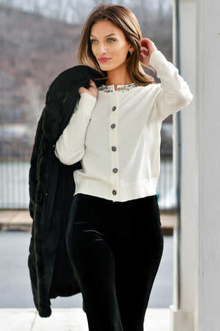 J. SOCIETY JEWEL SNOW WHITE SWEATER