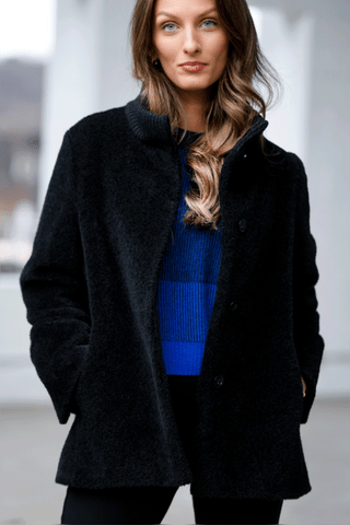 CINZIA ROCCA BUTTON FRONT BLACK JACKET