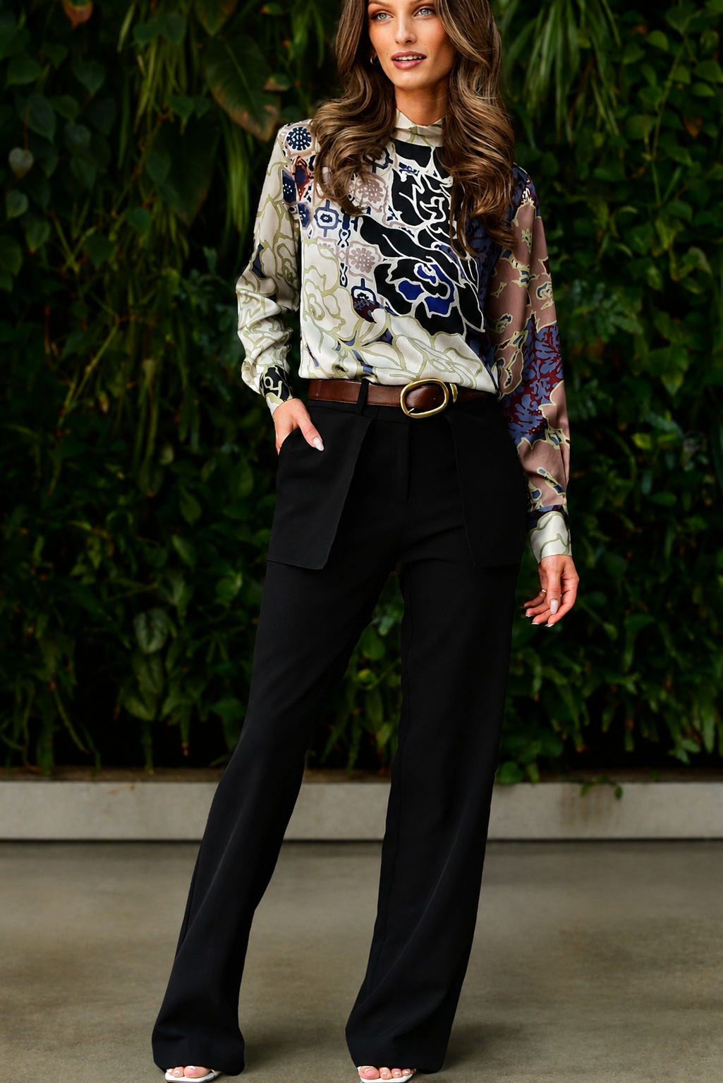 LYSSE MOCK NECK GARDEN TOP