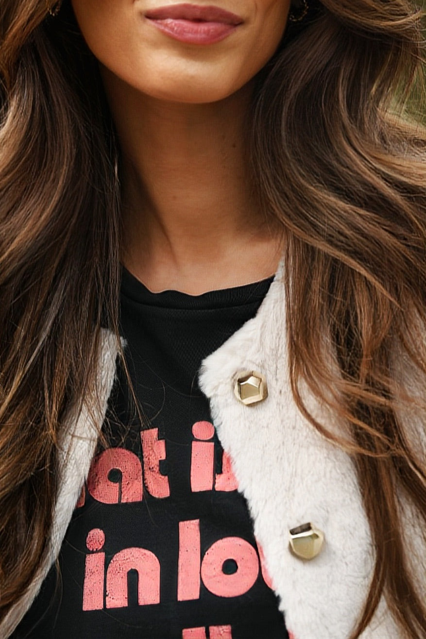 DREW FAUX FUR CREAM JACKET