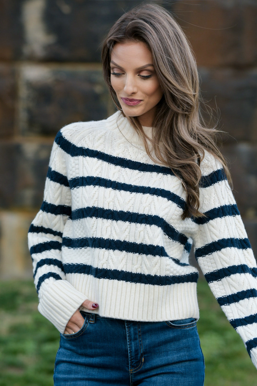 ARCHER  MIDNIGHT  STRIPE SWEATER
