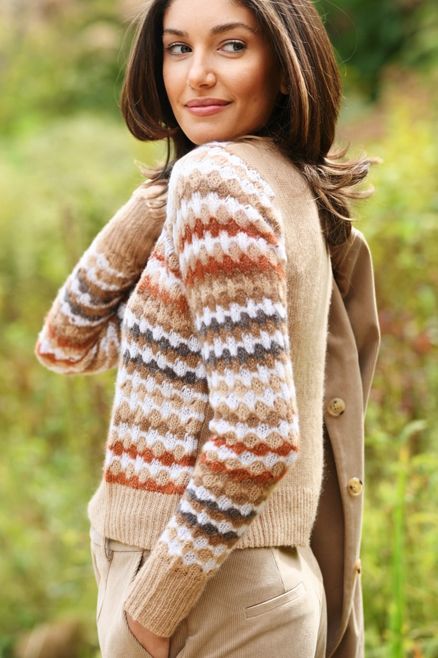 AUTUMN CASHMERE FANCY KNIT SWEATER